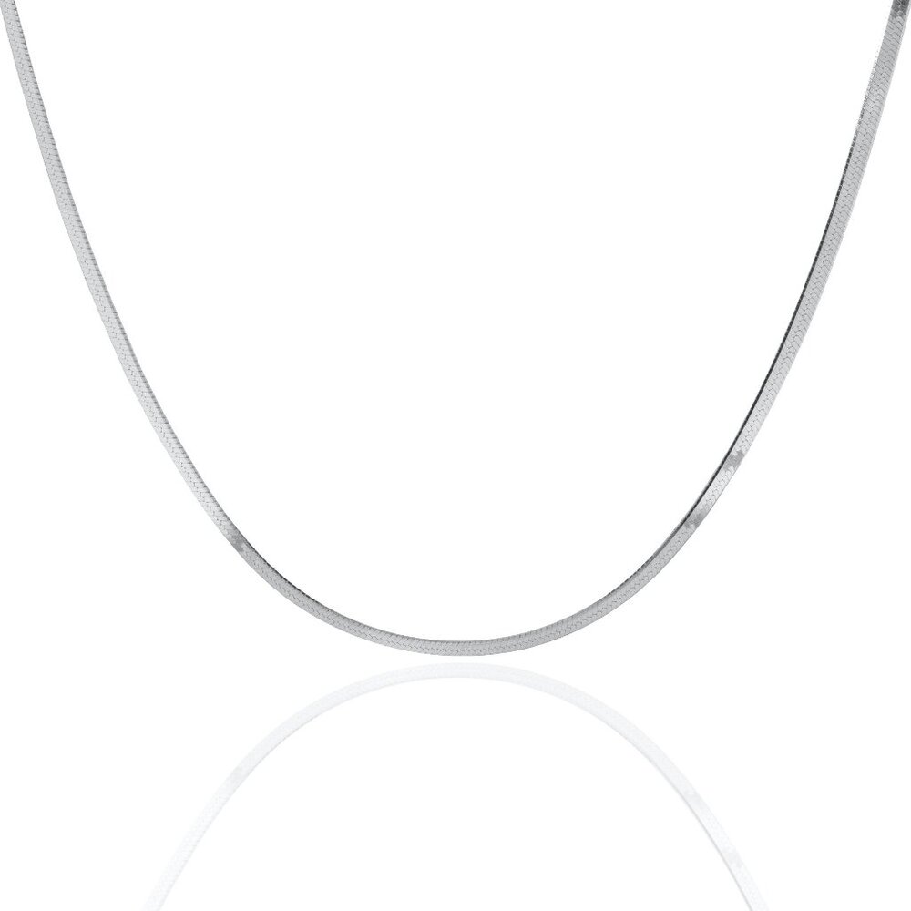 NWT Wendy Herringbone Necklace 1.87mm // Italian Sterling Silver 14" + 2" ext